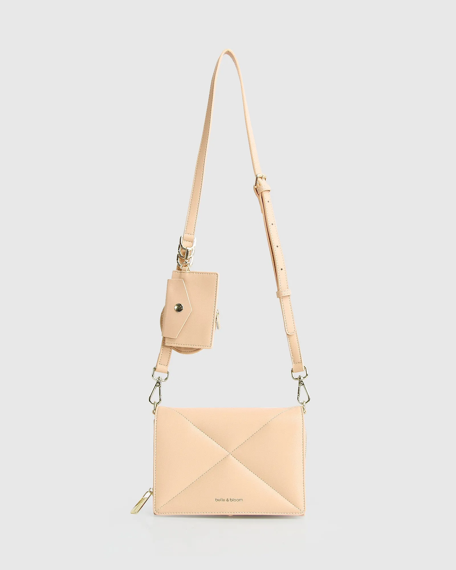 Moonlit Drive Leather Crossbody Bag - Latte