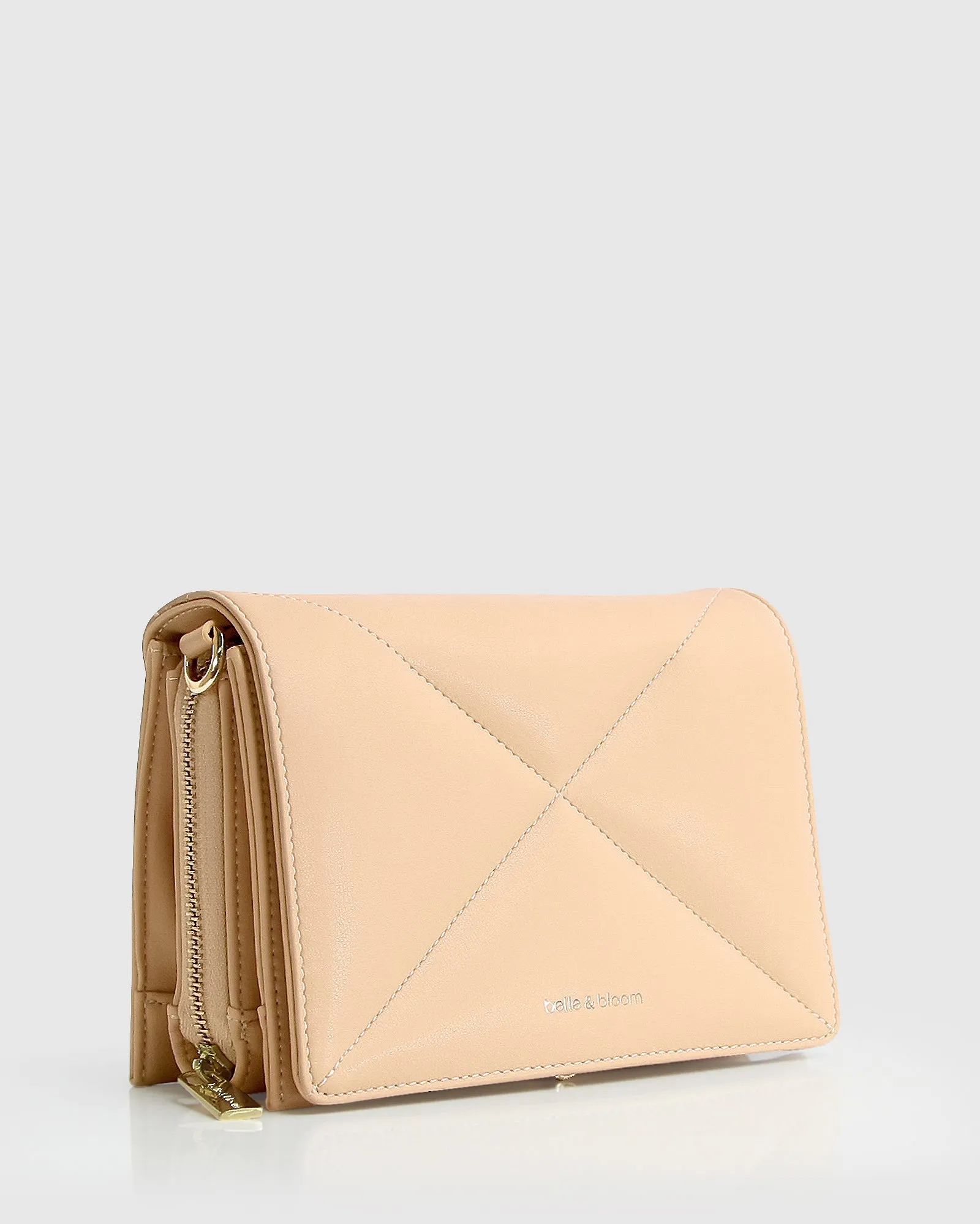 Moonlit Drive Leather Crossbody Bag - Latte