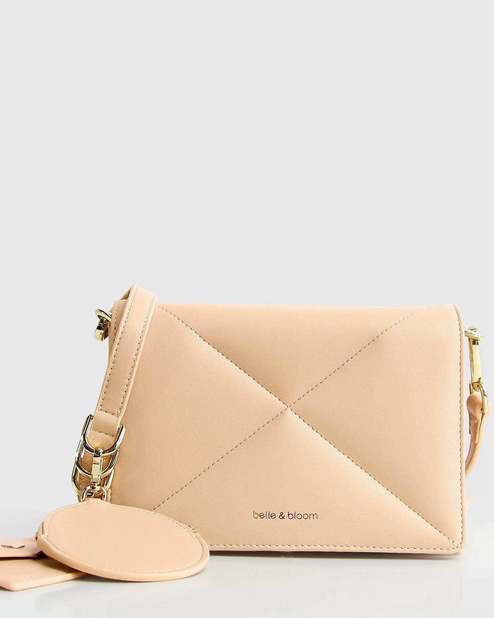 Moonlit Drive Leather Crossbody Bag - Latte