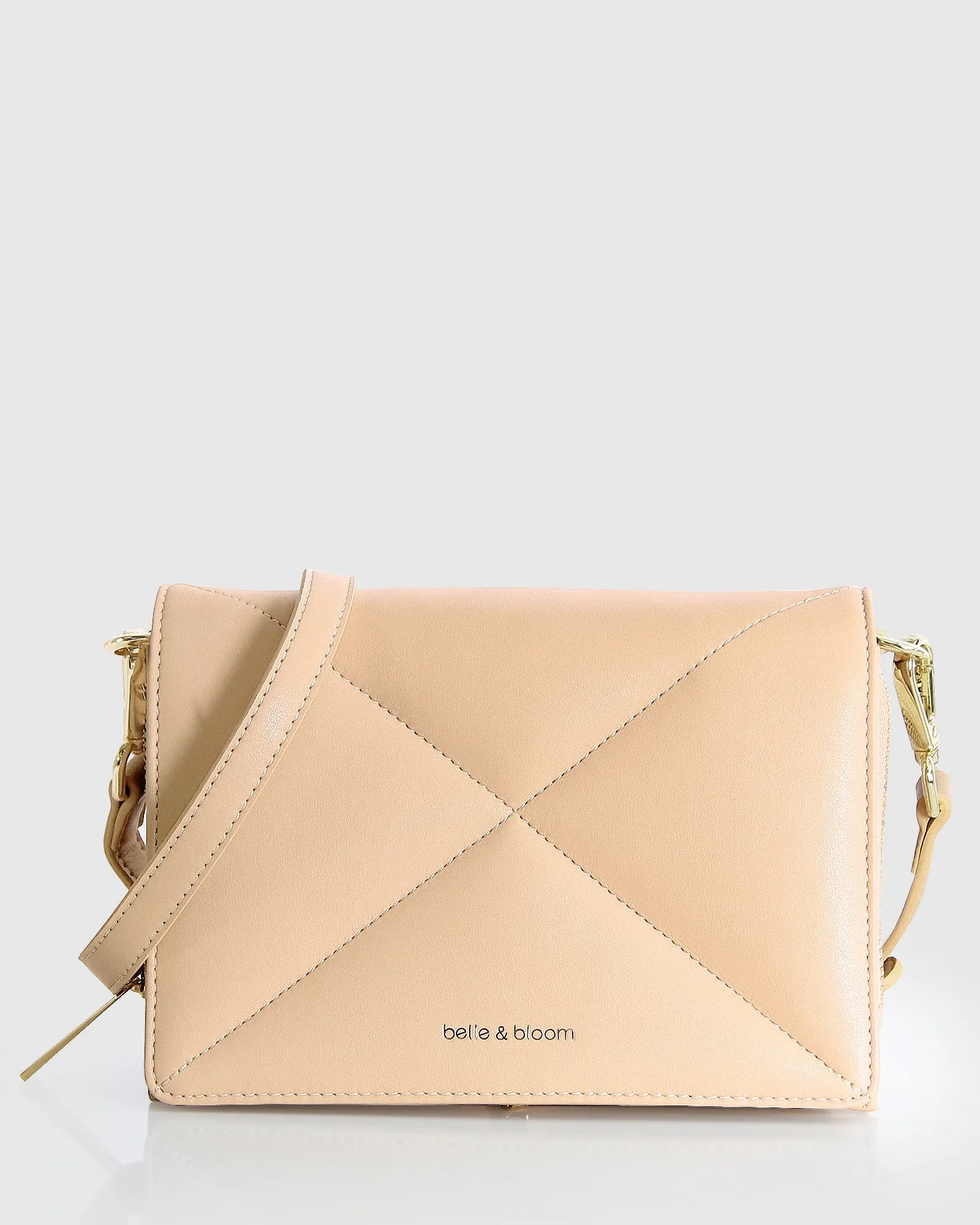 Moonlit Drive Leather Crossbody Bag - Latte