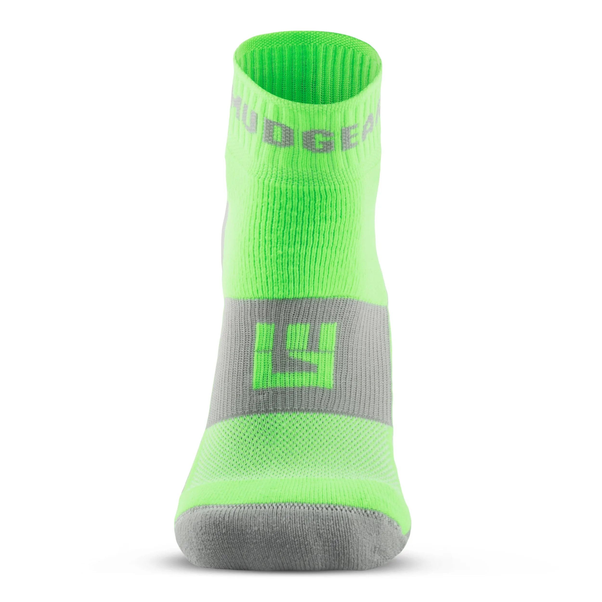 MudGear Quarter (¼) Crew Socks - Neon Green (2 pair pack)