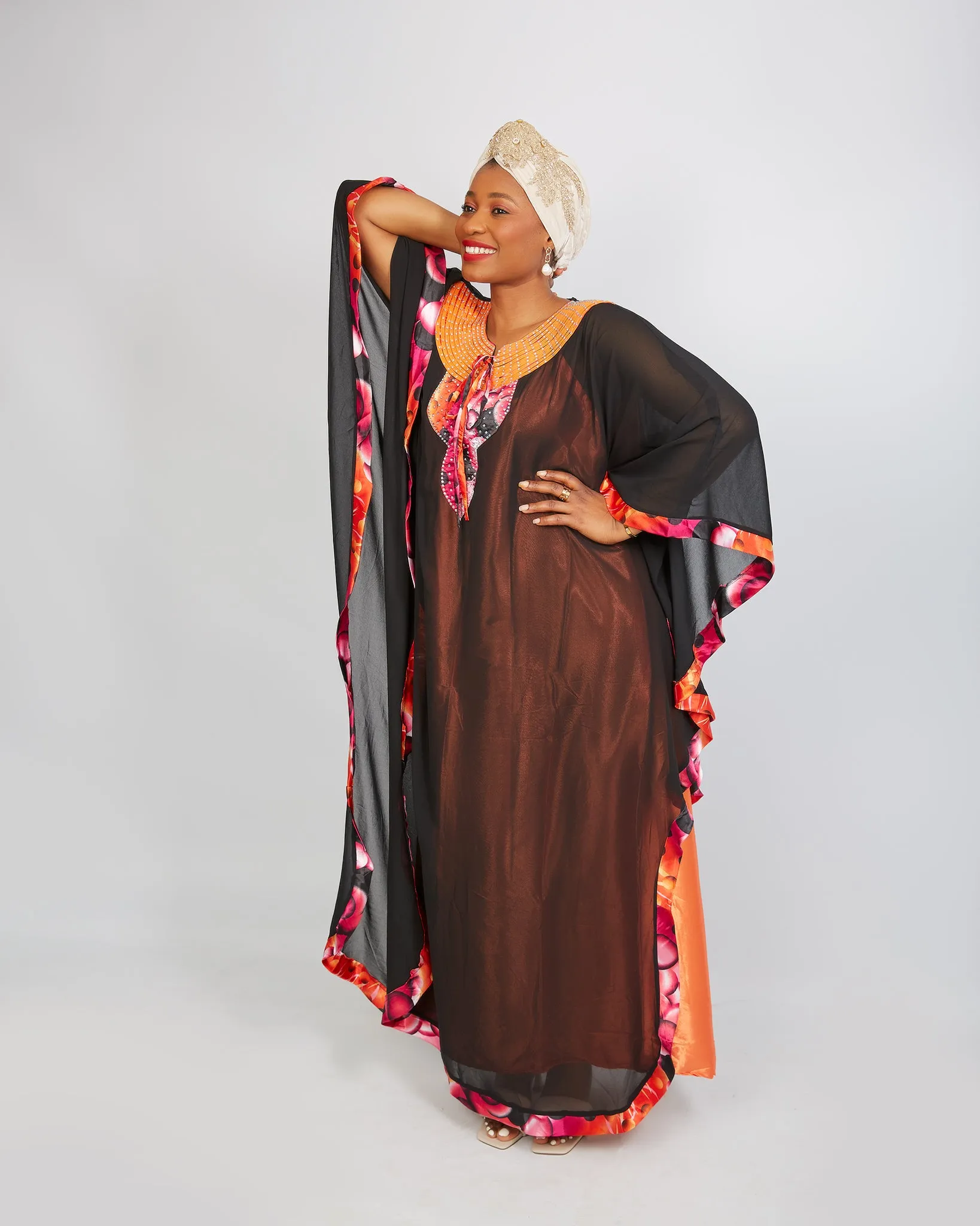 New In African Chiffon Kaftan Boubou Bubu Maxi Dress - Latoya