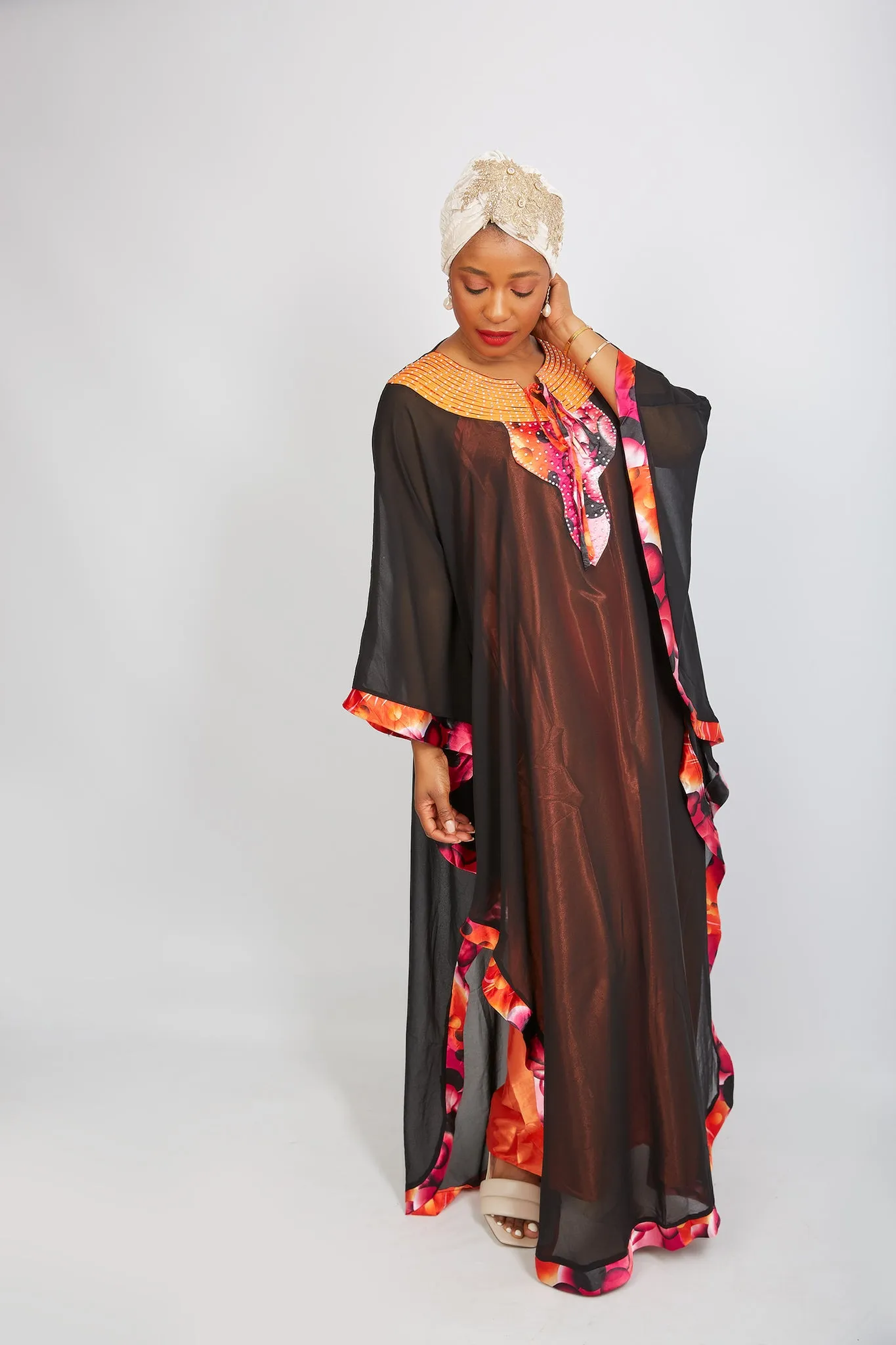 New In African Chiffon Kaftan Boubou Bubu Maxi Dress - Latoya