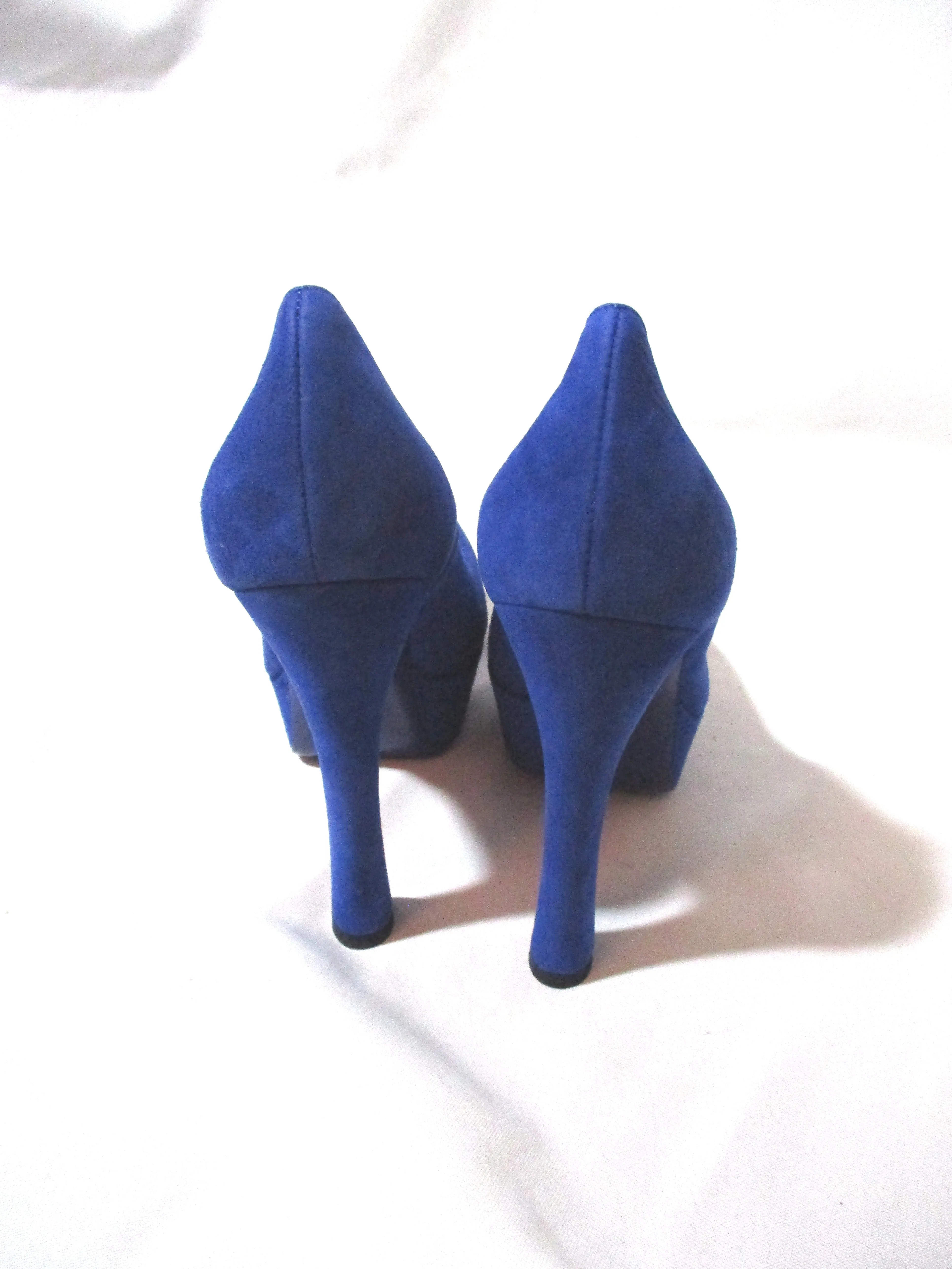 NEW NIB SAINT LAURENT PARIS Stiletto Heel Platform PUMP SHOE 36.5 BLUE