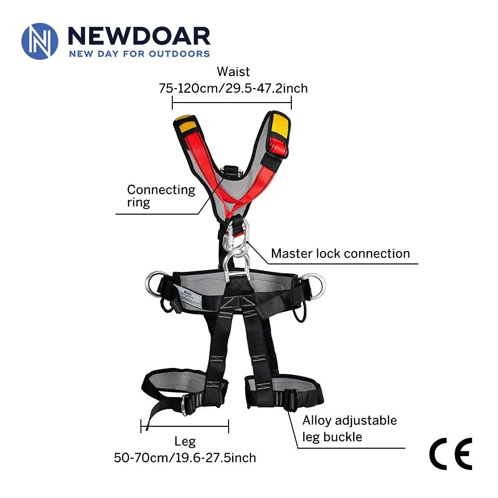 NewDoar Climbing Harness full Body Caving Rock Climbing Rappelling Equipment