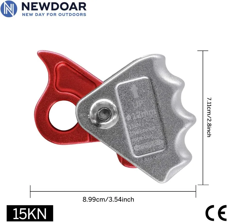 NewDoar Rope Grab Ascender 15KN for 9mm-12mm Rope for  Climbing Protection Rescue