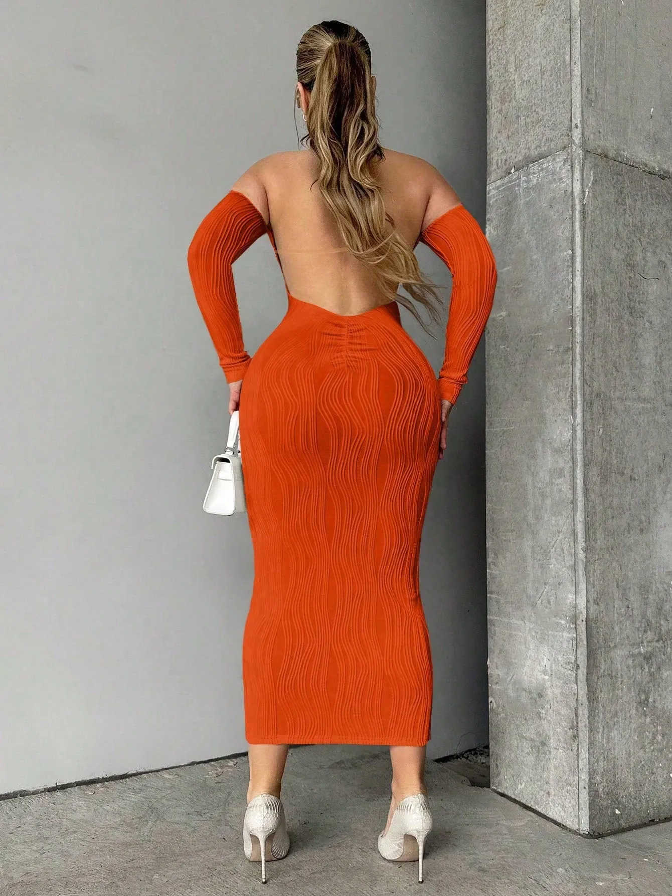 Off The Shoulder Backless Bodycon Dress