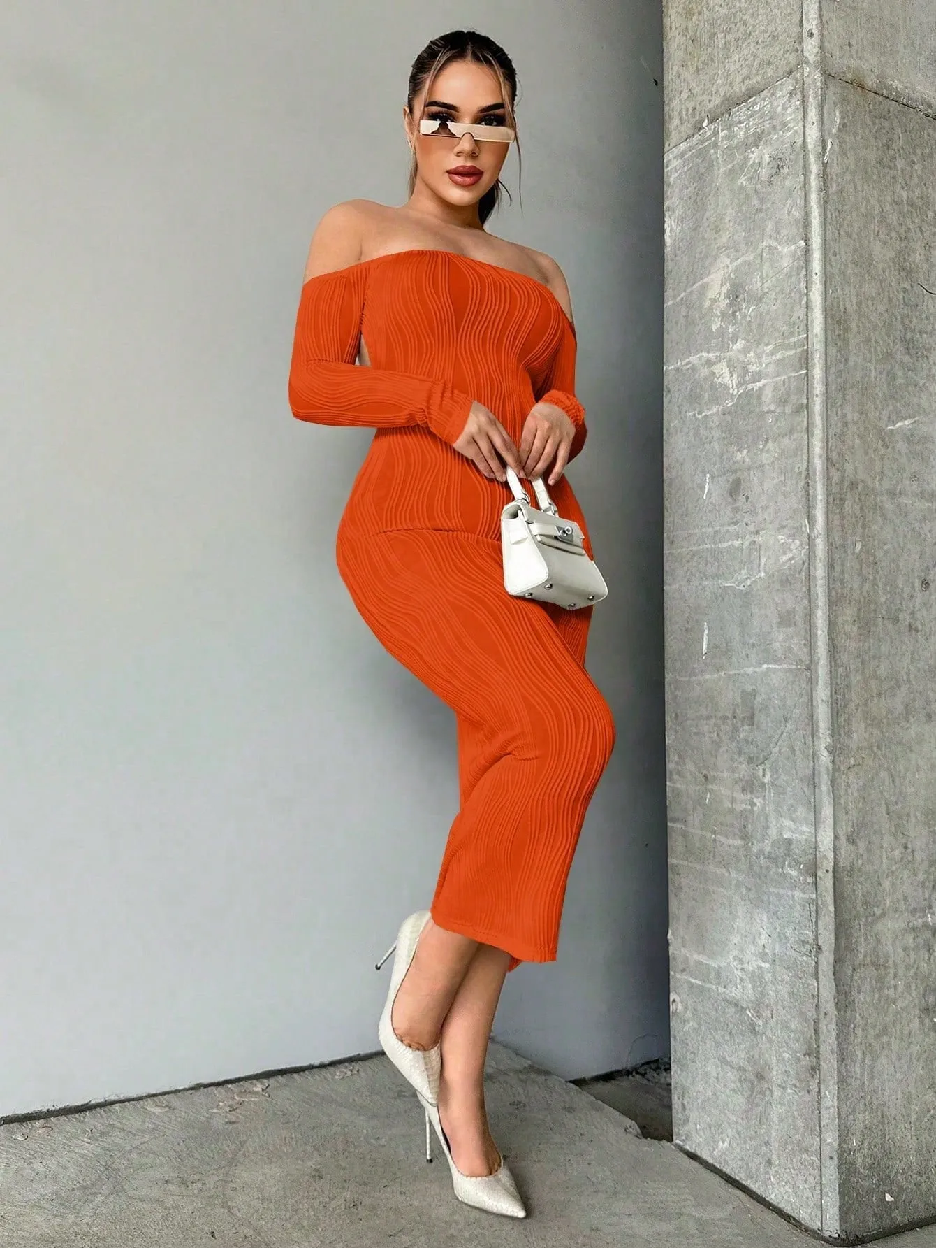 Off The Shoulder Backless Bodycon Dress