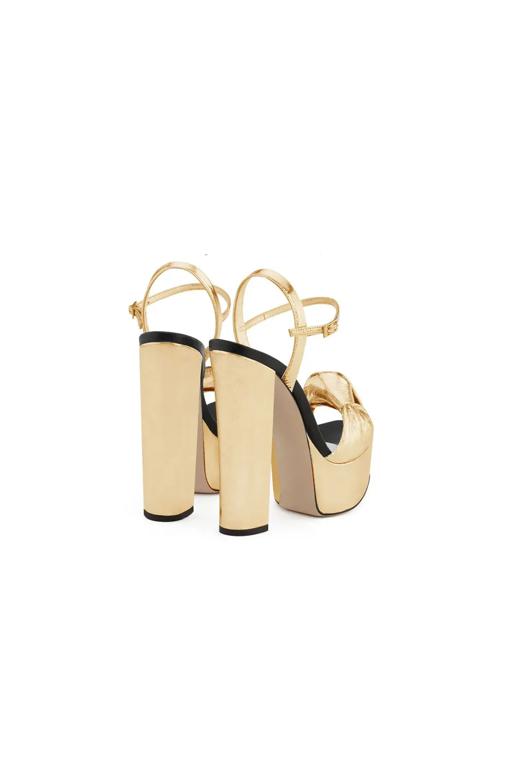 Outdoor Gold Platform Sandals with Chunky Heels