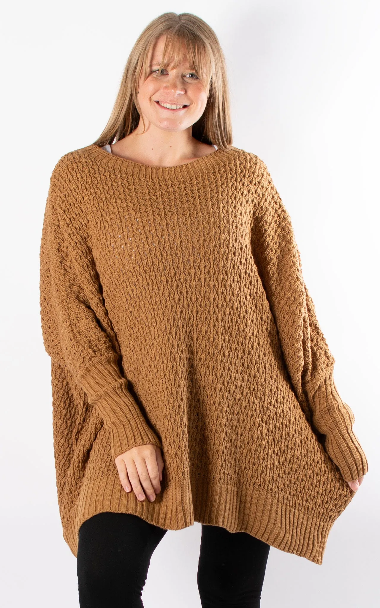 Oversized Chunky Knit Jumper | Camel