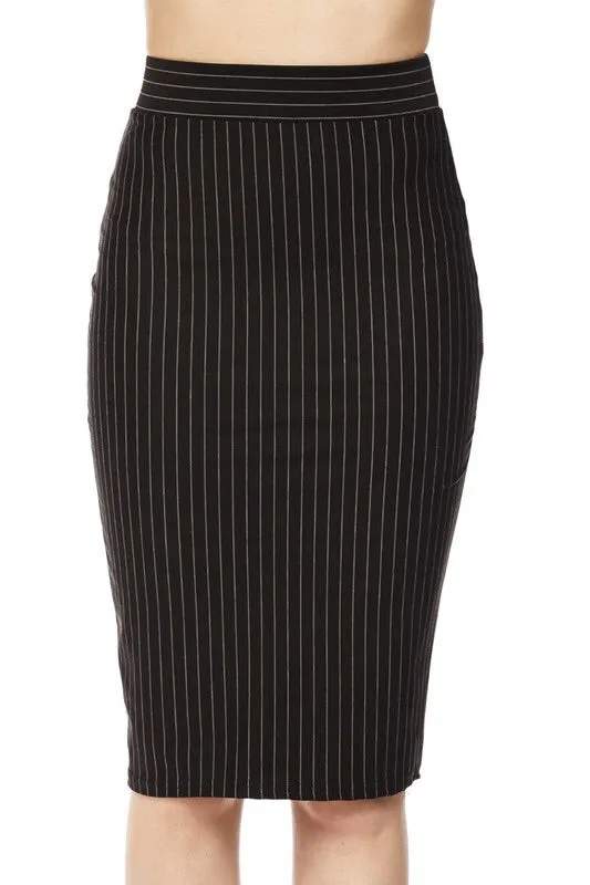 Pinstriped Pencil Skirt-FINAL SALE-NOT ELIGIBLE FOR EXCHANGE OR REFUND