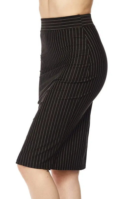 Pinstriped Pencil Skirt-FINAL SALE-NOT ELIGIBLE FOR EXCHANGE OR REFUND