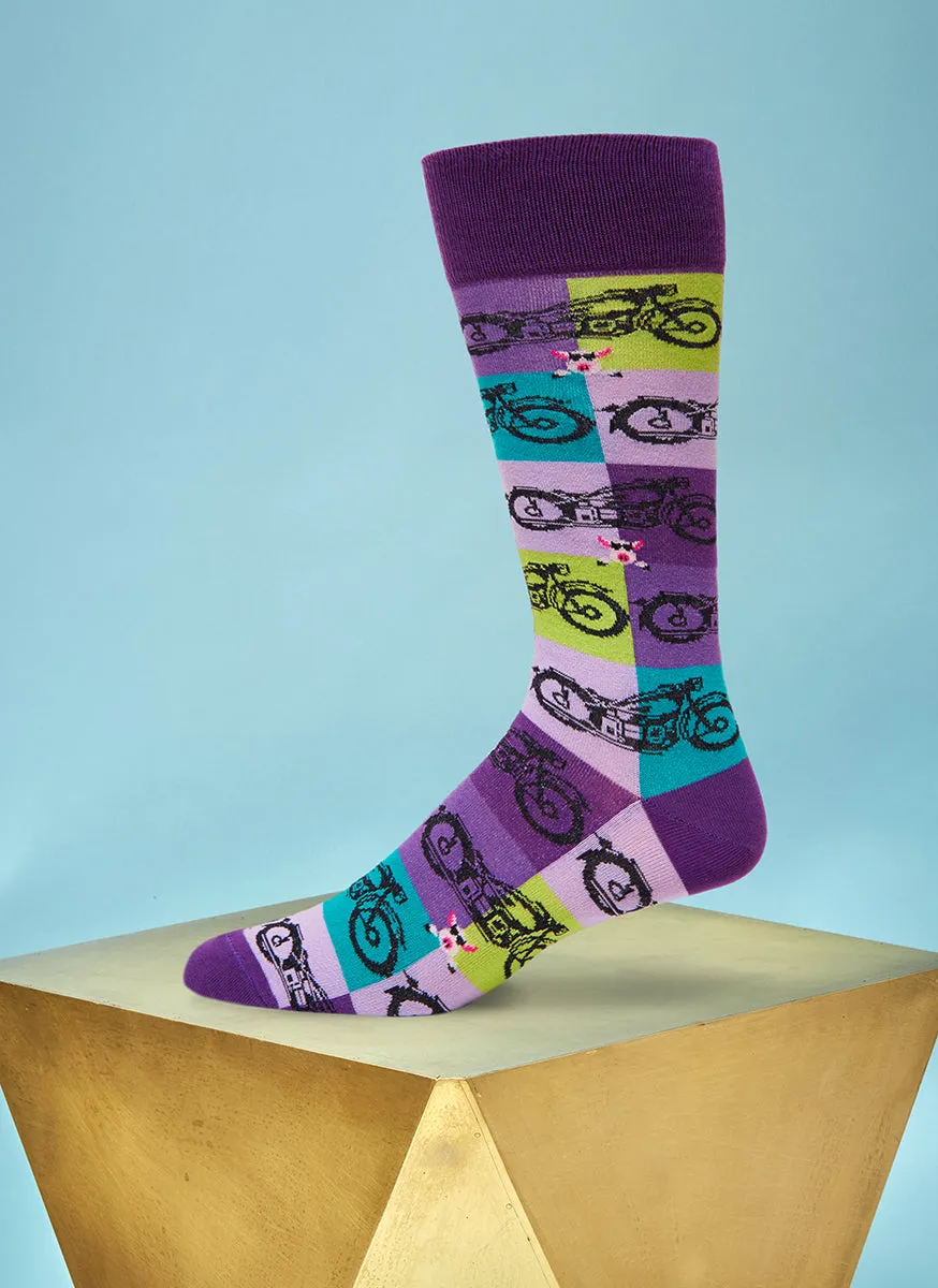 "High on Hog" Sock in Purple