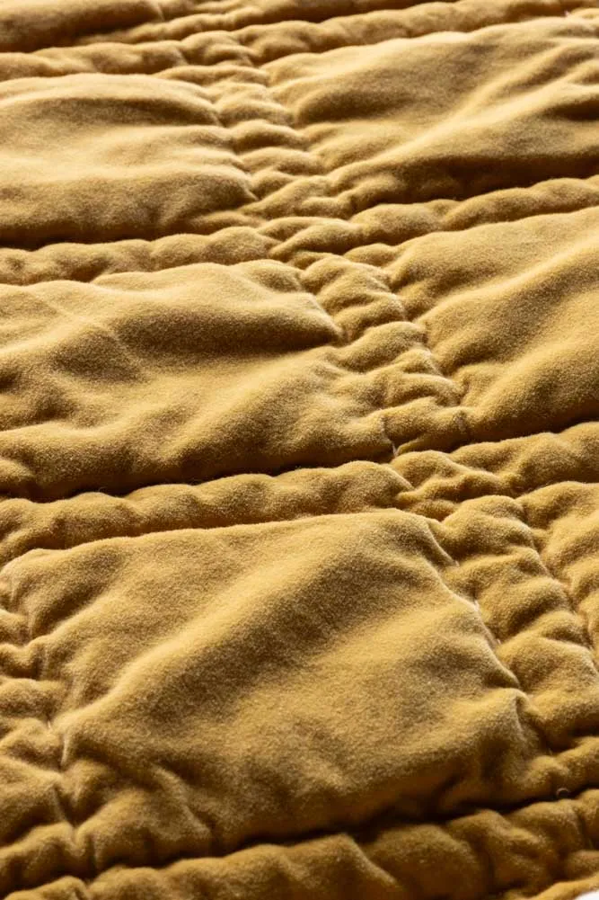 Reversible Gold Rock & Rose Throw