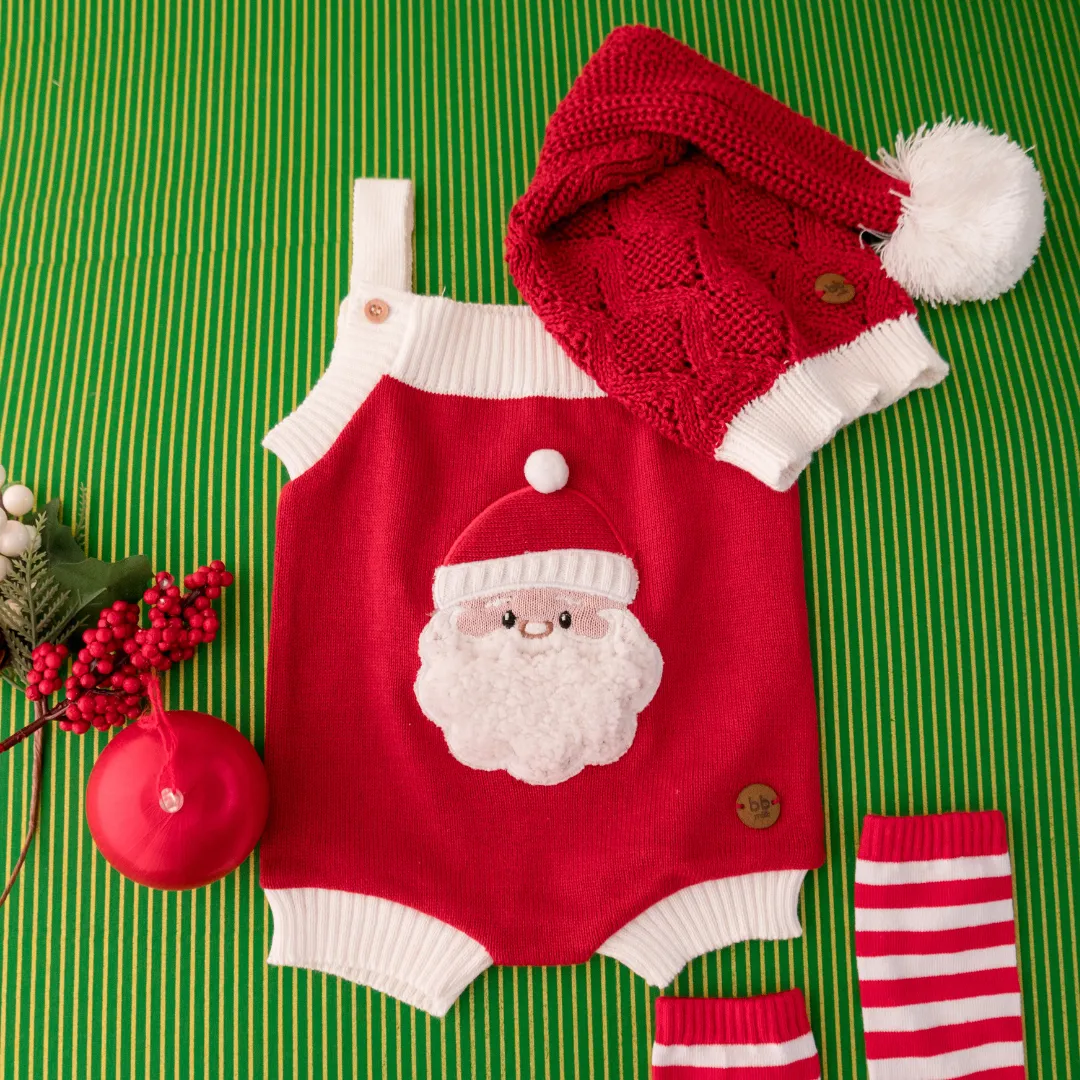 Romper Tricot Papai Noel - Unissex PRÉ VENDA ENVIO DIA 05.11