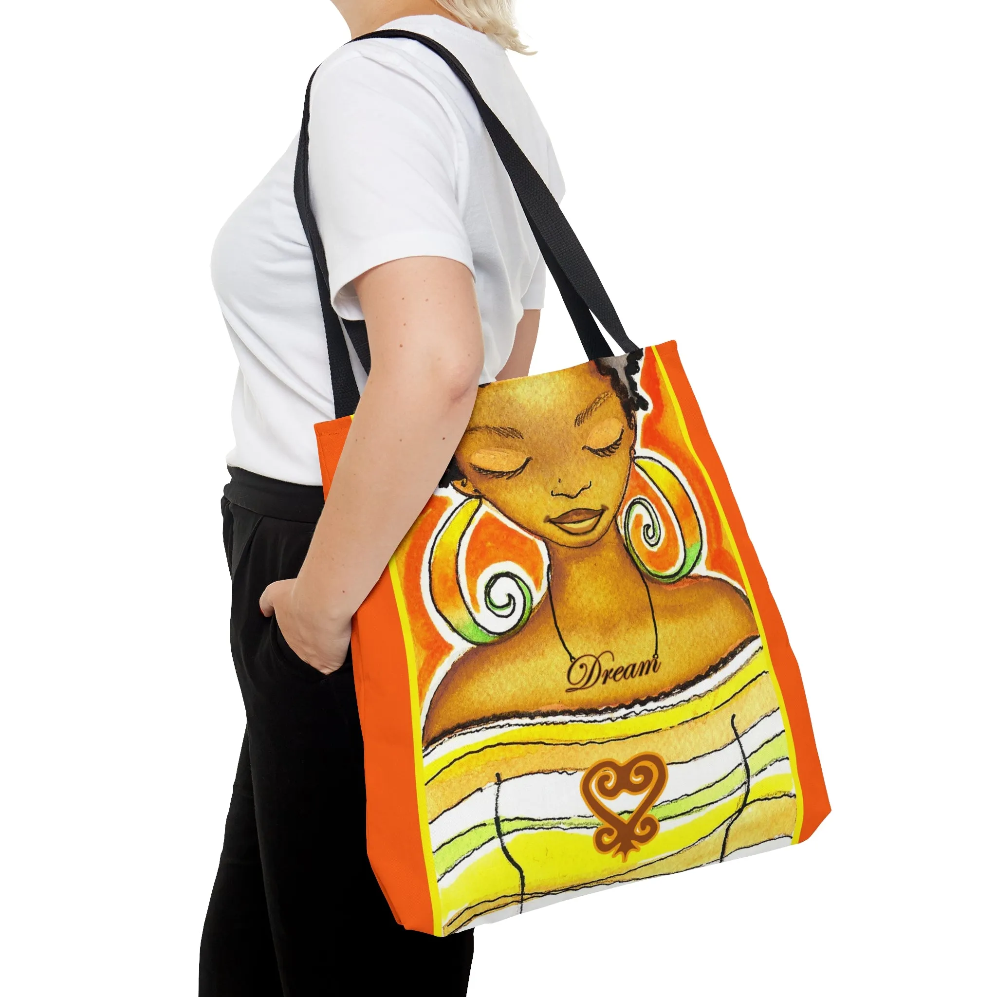 Sankofa Dream Orange Tote Bag