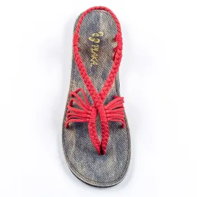 Seashell Summer Sandals for Women | Red