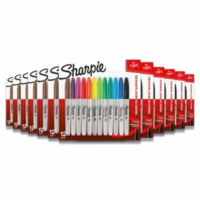 Sharpie - Permanent Markers Fine Tip Multicolored - 12 Count - 12 Pack