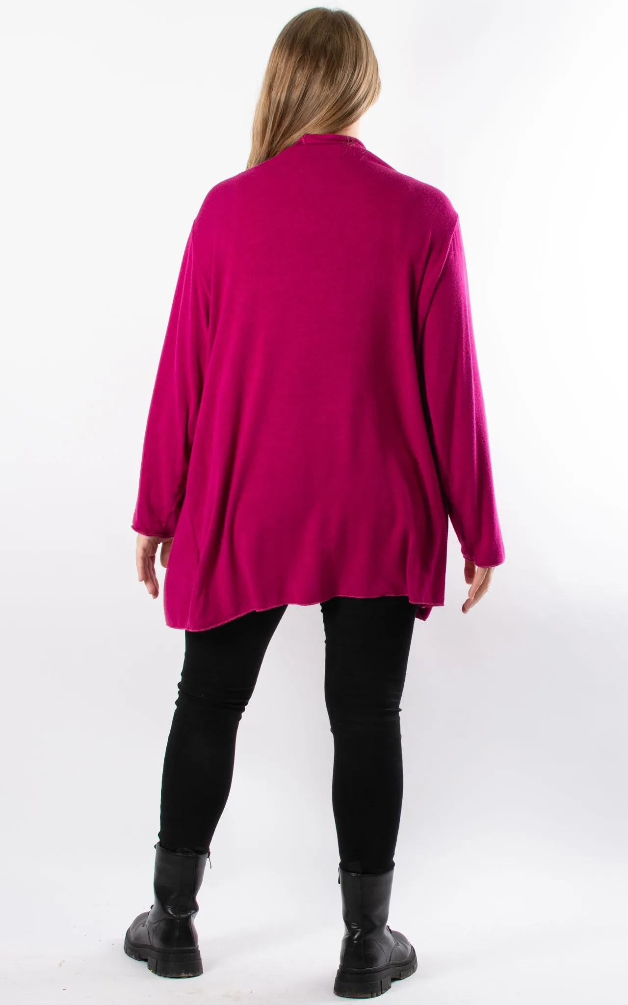 Soft Knit Cardigan | Magenta