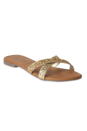 SOLES Radiant Gold Flat Sandals - Inspired Gold Sandles