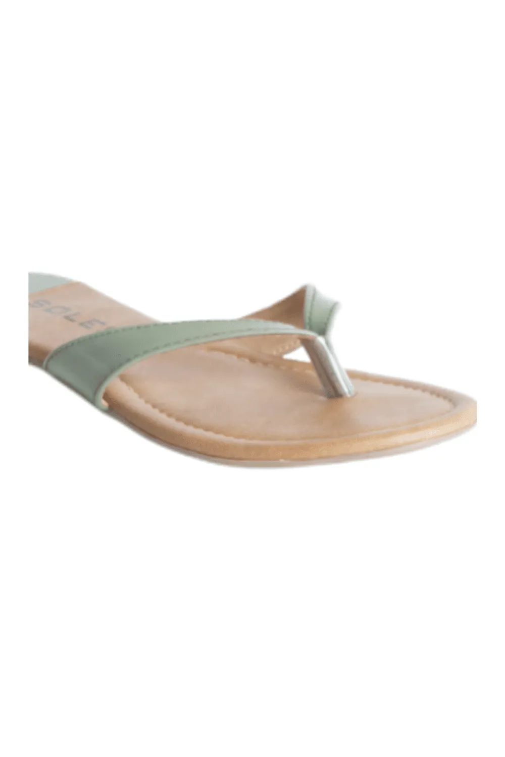 SOLES Vibrant Green Flat Sandals