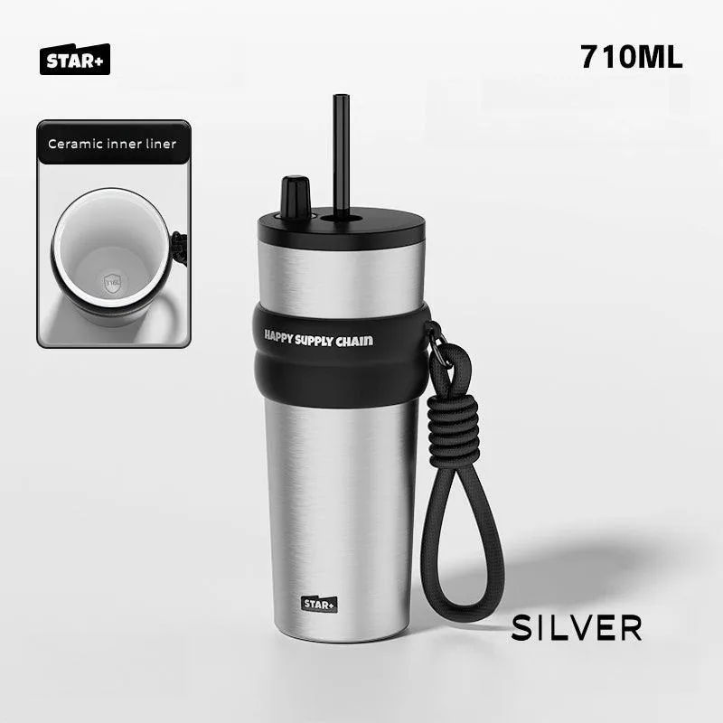 STAR  Classic Business Thermos For Men – 710ML Ceramic-Coated Stainless Steel Travel Bottle