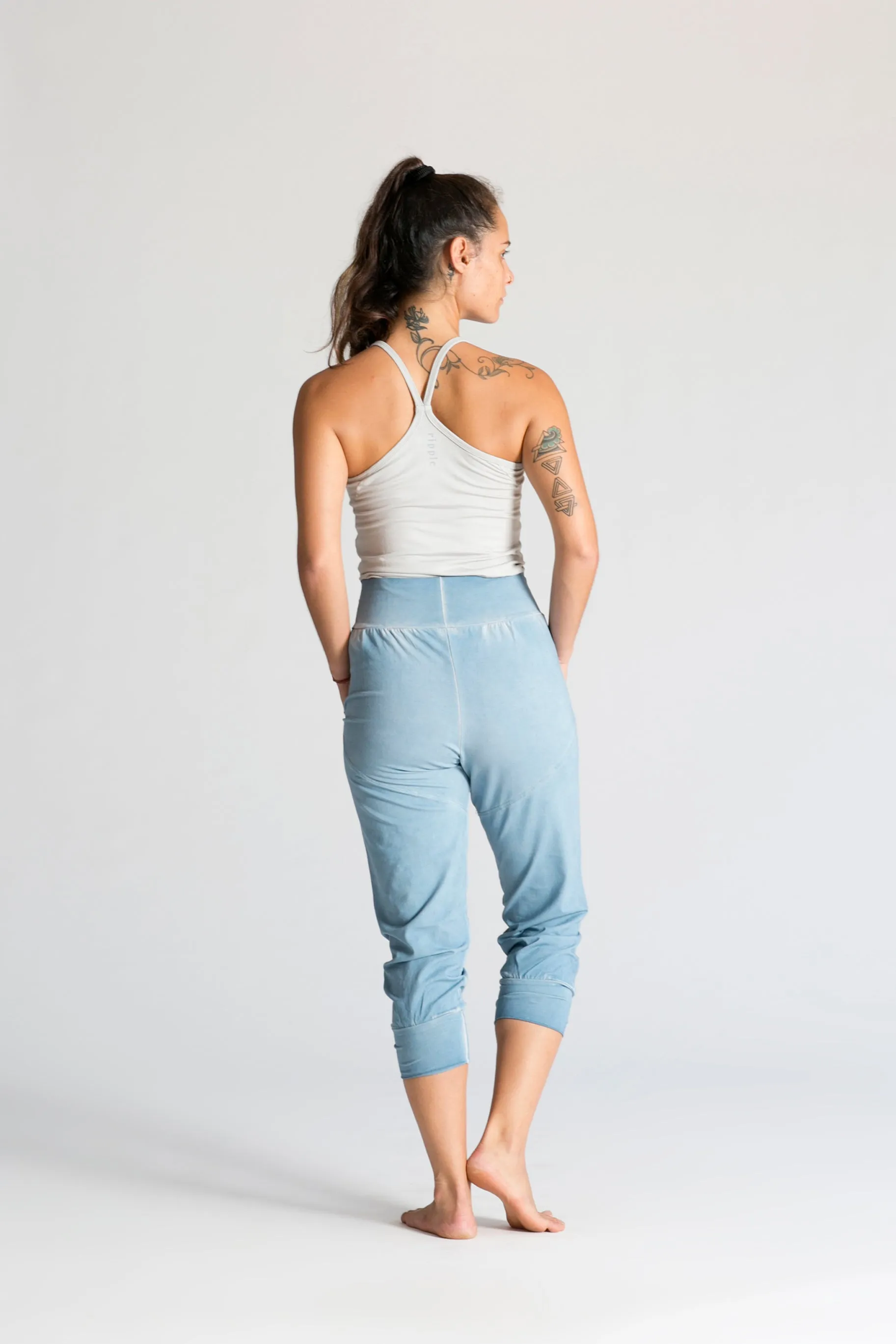 Stonewash Slouchy Capri Pants