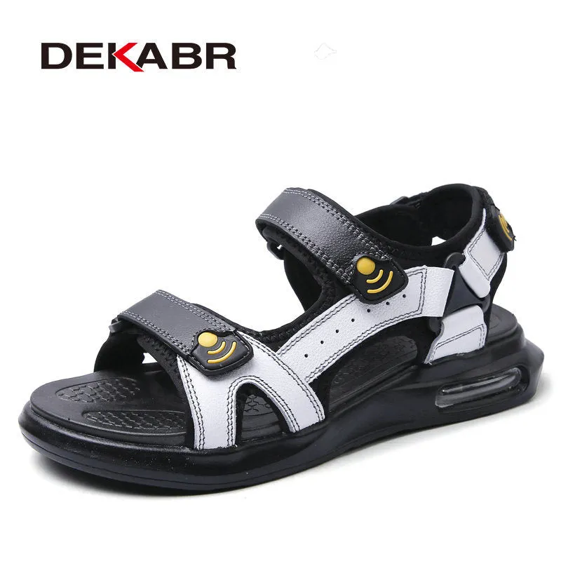 Summer Beach Men Shoes Brand Mens Sandals Leather Soft Slippers Man Slip on Comfortable Sandals