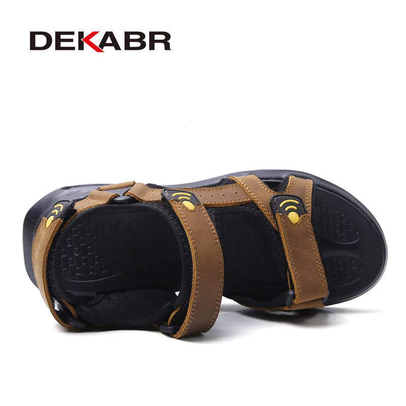 Summer Beach Men Shoes Brand Mens Sandals Leather Soft Slippers Man Slip on Comfortable Sandals