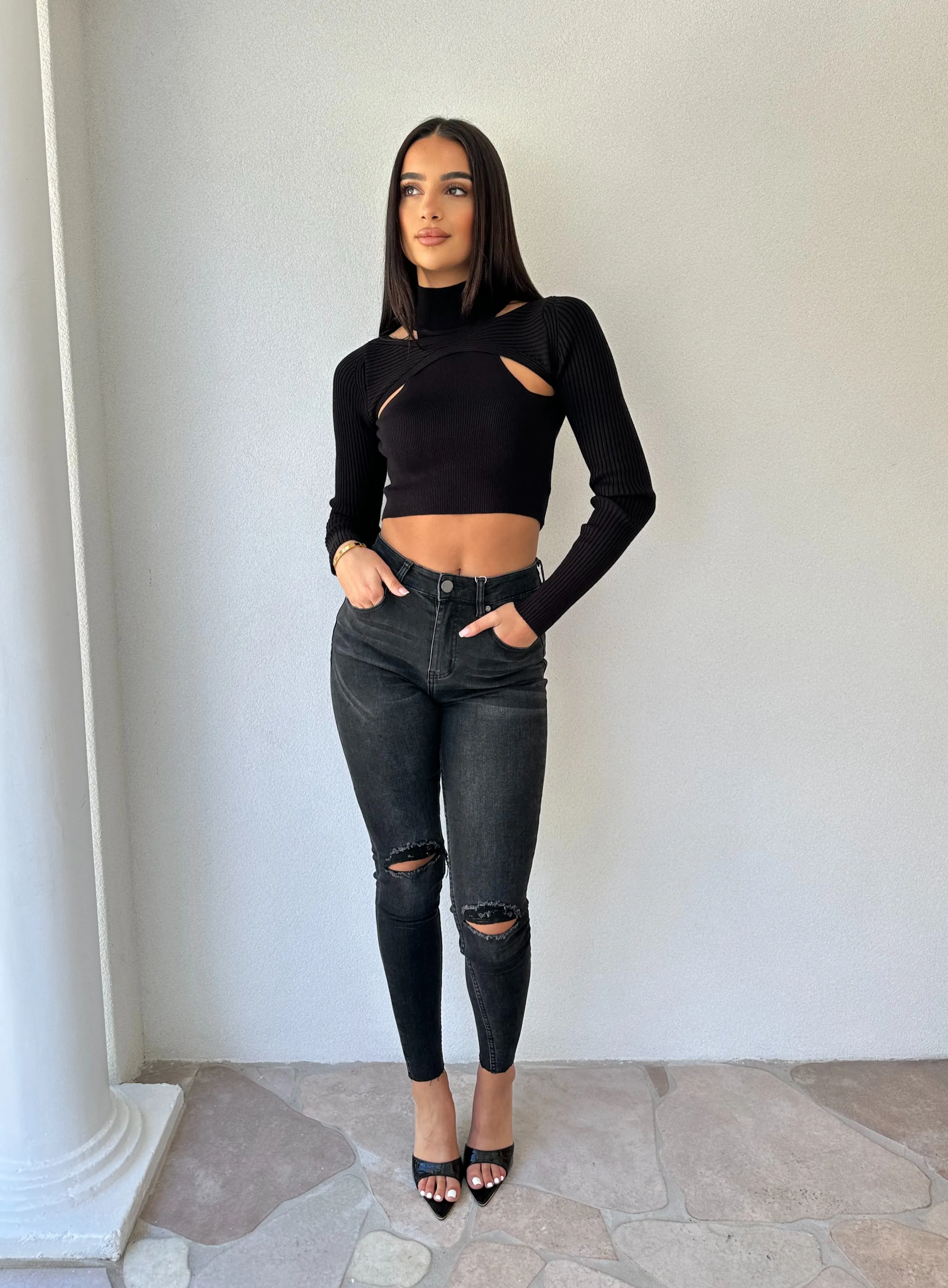 Tamra Knit Top Black