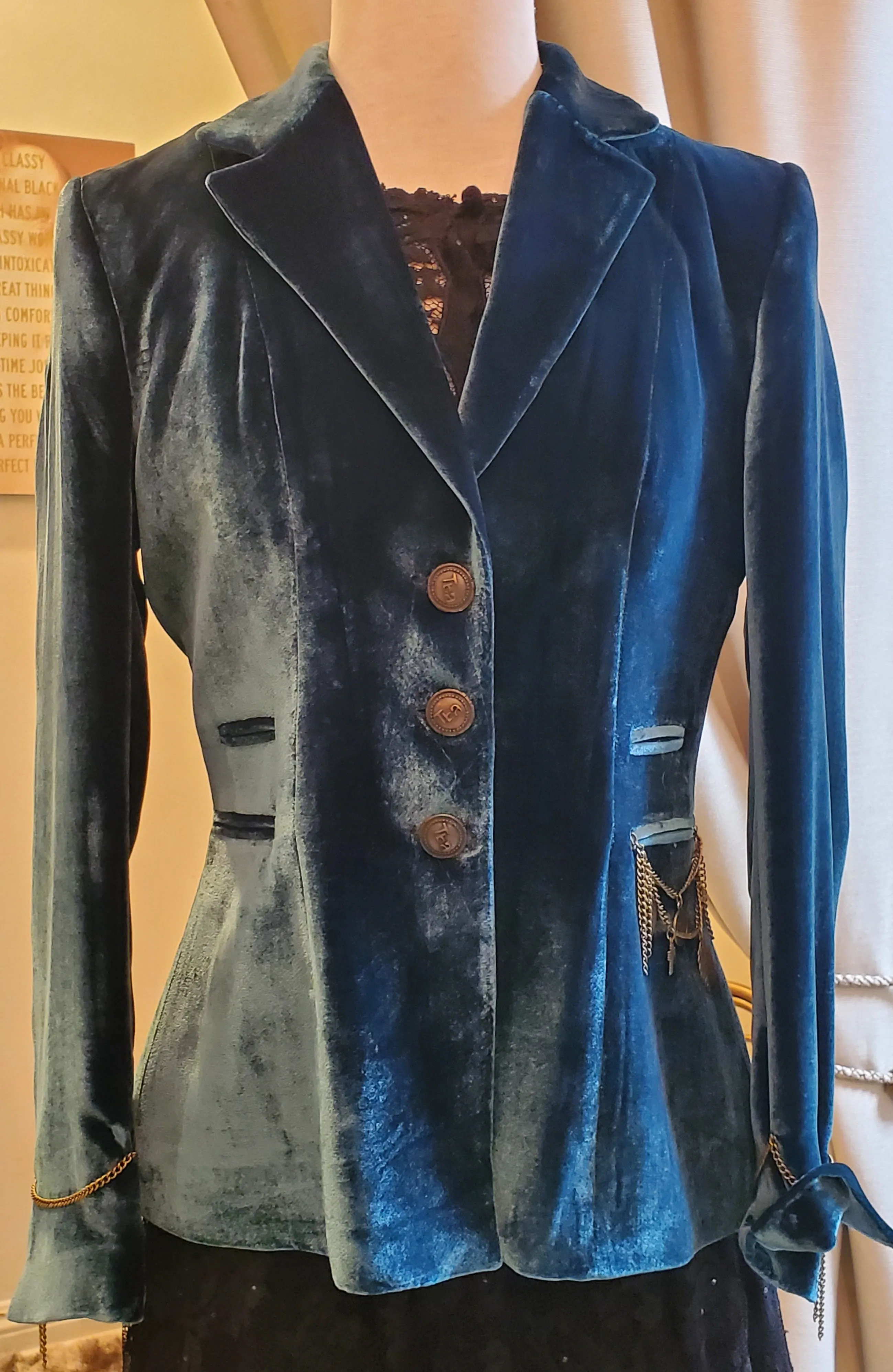 T.ba Mariane Rock Classic Long Sleeve Silk Velvet Jacket