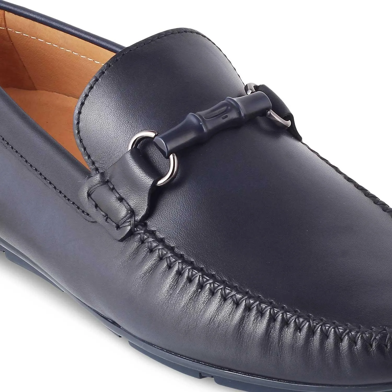 The Rodeo Blue Men's Leather Driving Loafers Tresmode