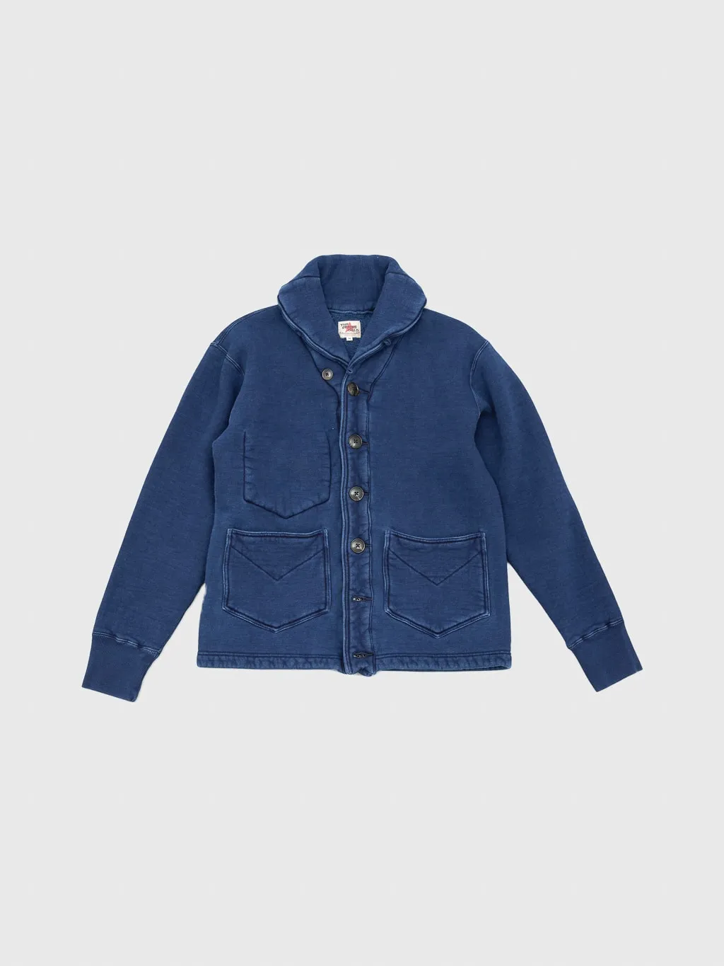 The Strike Gold Indigo Loopwheeled Shawl Collar Cardigan