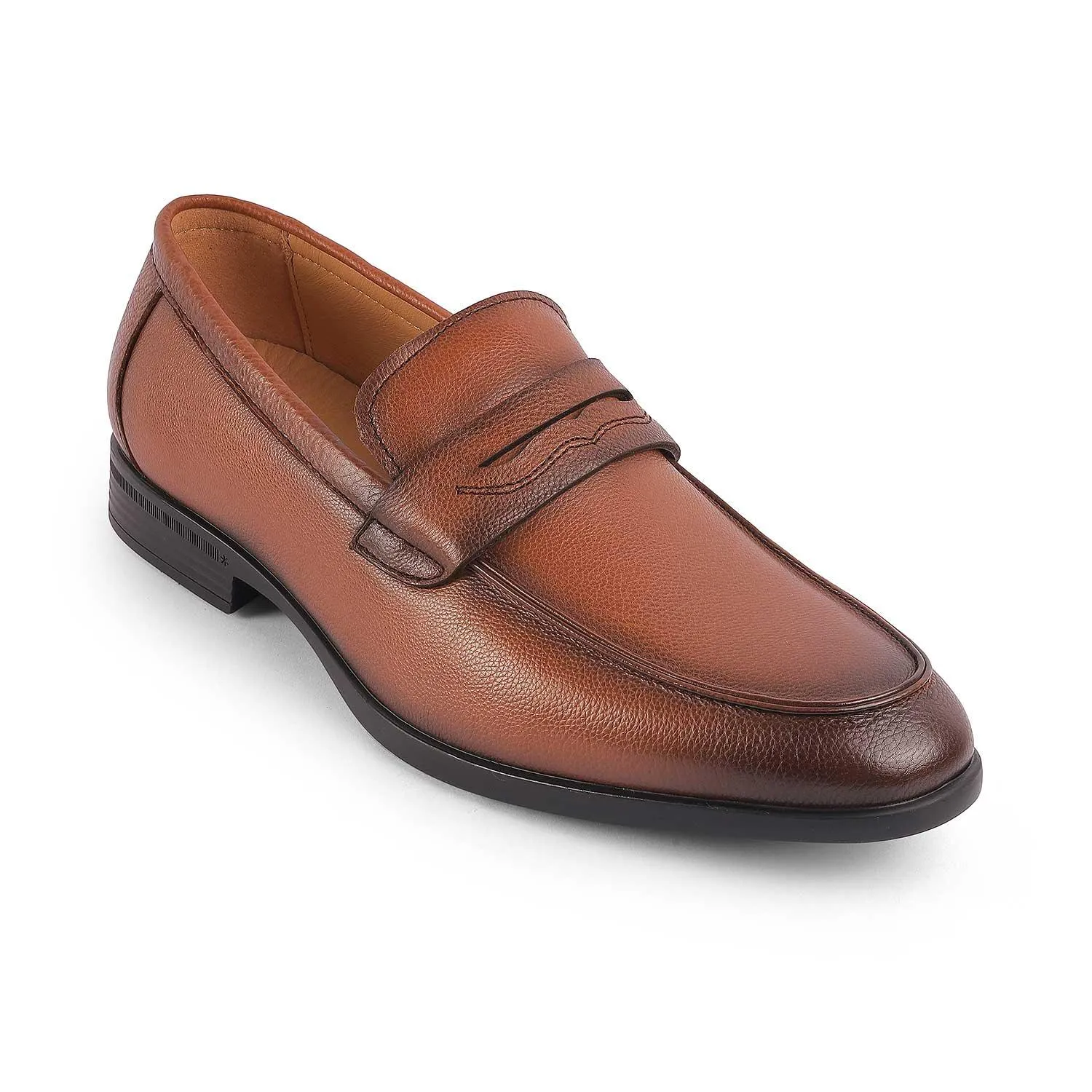 Tresmode Yesi Tan Men's Leather Penny Loafers