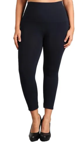 Tummy Tuck Capri Leggings - Ink Plus Size