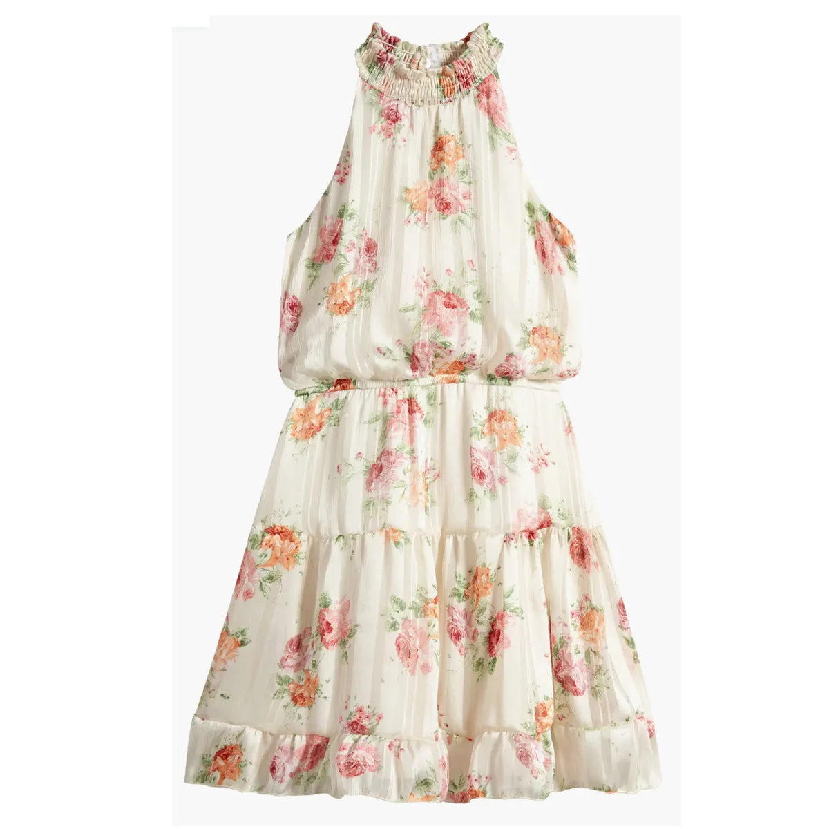 Tween Crinkle Chiffon Tiered Dress