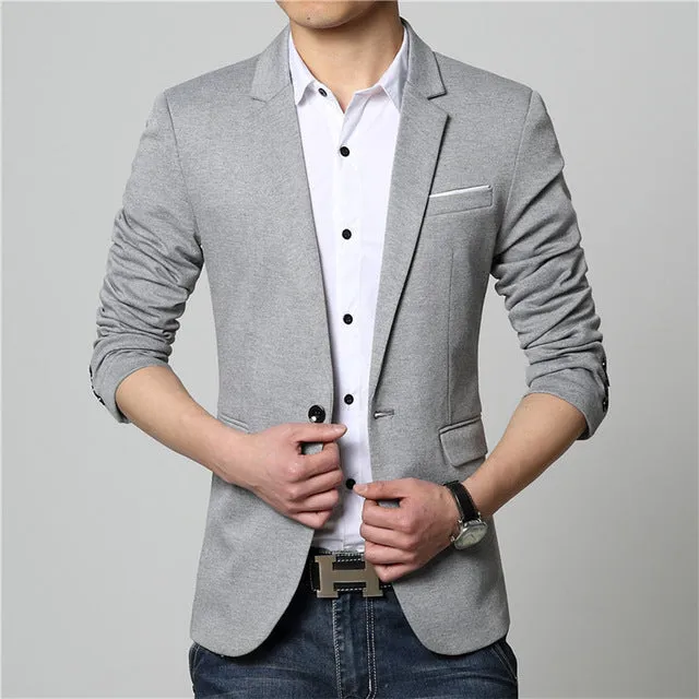 West Louis™ Fashion Solid Business Blazer