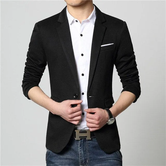 West Louis™ Fashion Solid Business Blazer