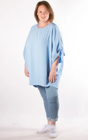 Whoopi Bow Sleeve Top | Sky Blue