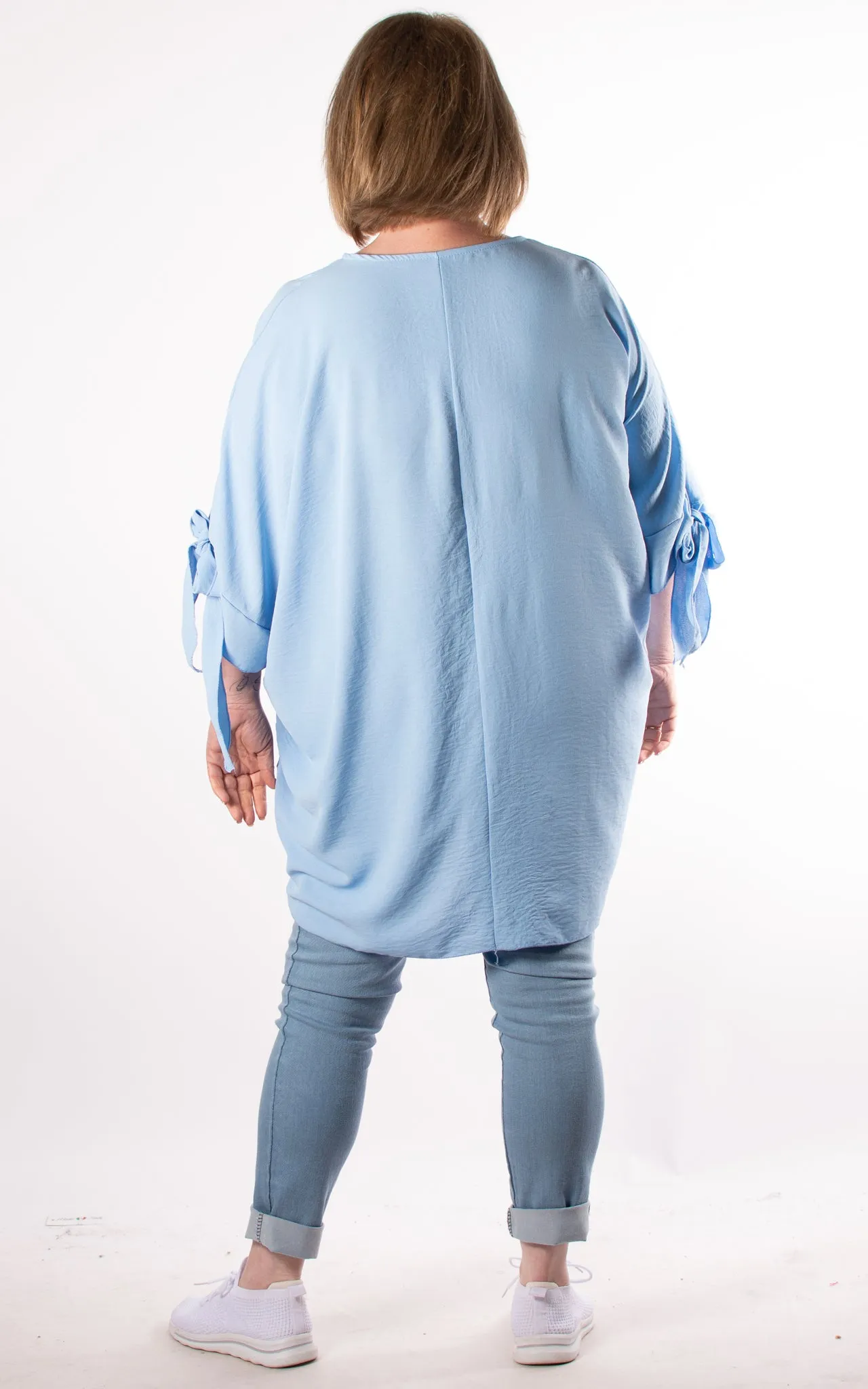 Whoopi Bow Sleeve Top | Sky Blue