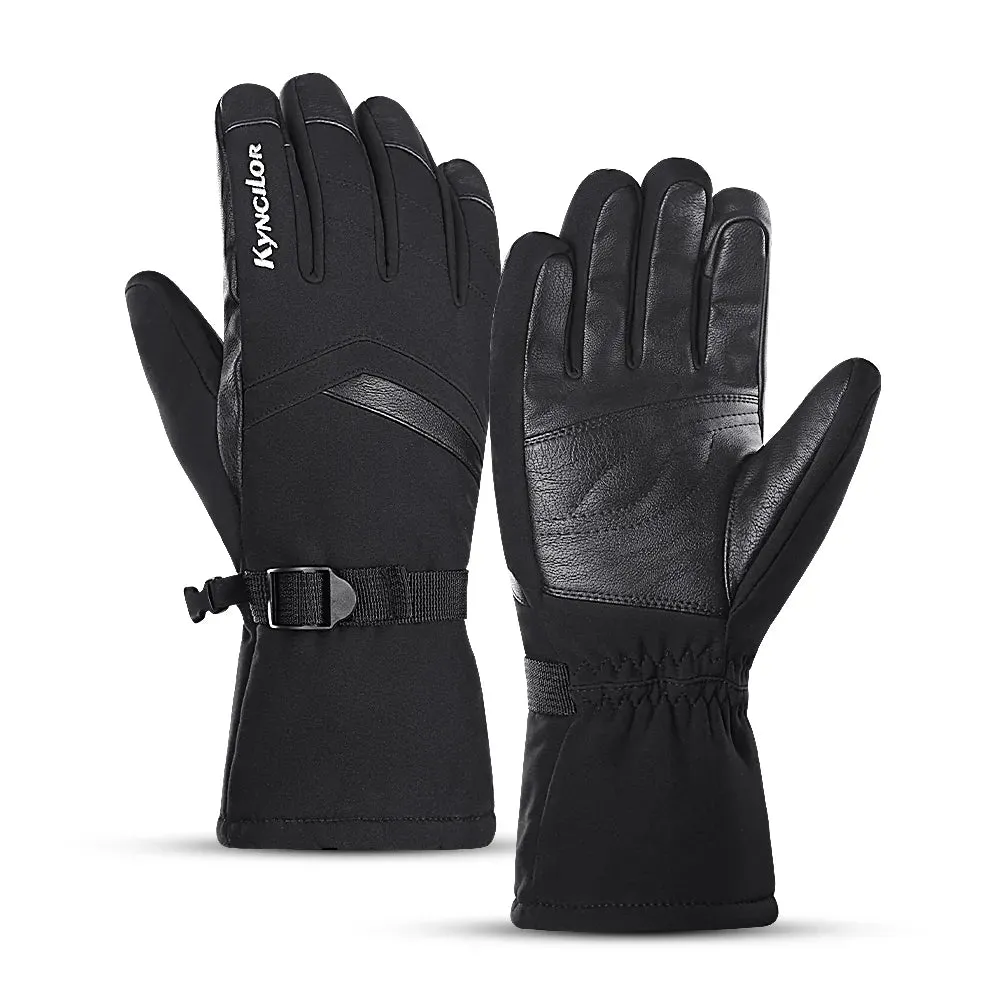 Winter Outdoor Cycling Ski Mountaineering Gloves Thicken Fleece Warm Touchscreen Double Waterproof Design Snowmobile Gloves