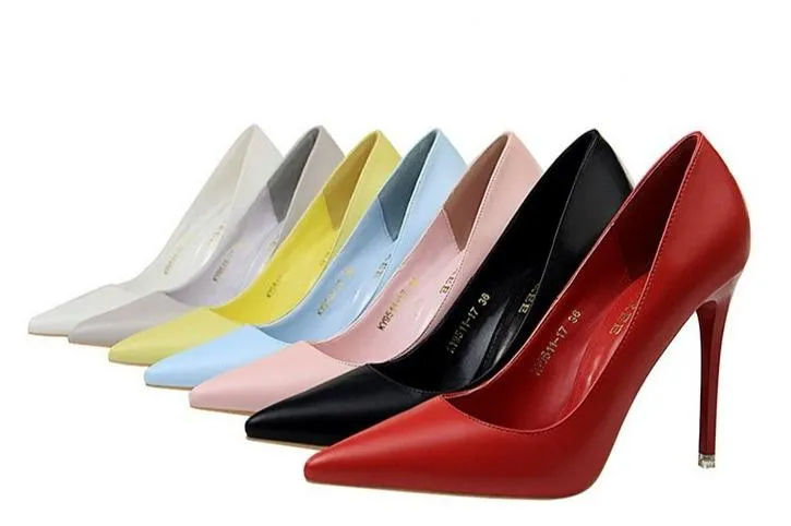 Women pointed toe high heels stiletto 4 inch heels