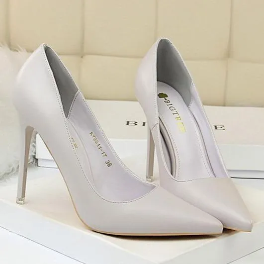 Women pointed toe high heels stiletto 4 inch heels