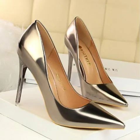 Women pointed toe stiletto high heel prom shoes