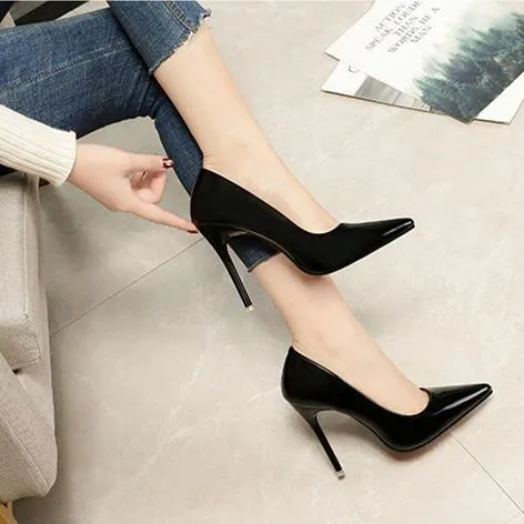 Women pointed toe stiletto high heel prom shoes