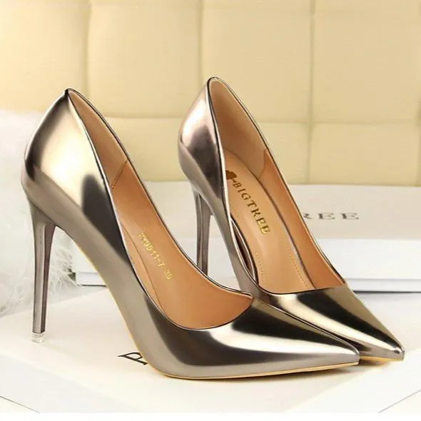 Women pointed toe stiletto high heel prom shoes