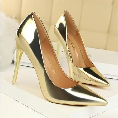 Women pointed toe stiletto high heel prom shoes