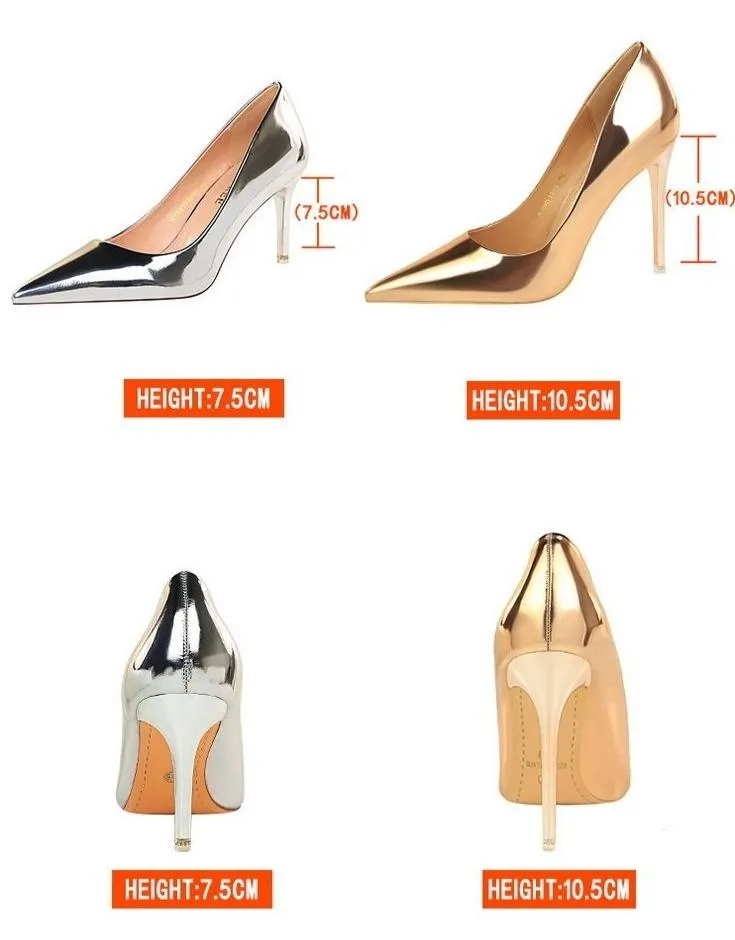 Women pointed toe stiletto high heel prom shoes