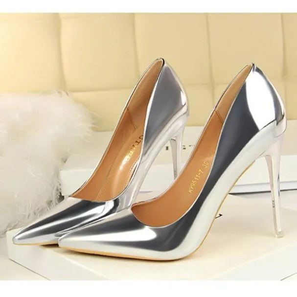 Women pointed toe stiletto high heel prom shoes