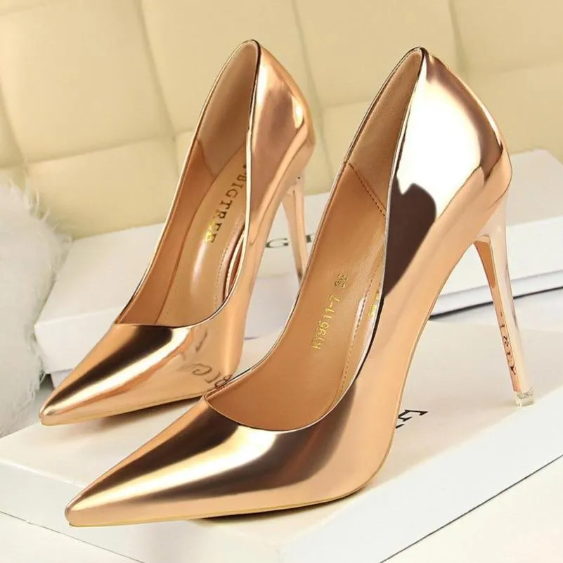 Women pointed toe stiletto high heel prom shoes